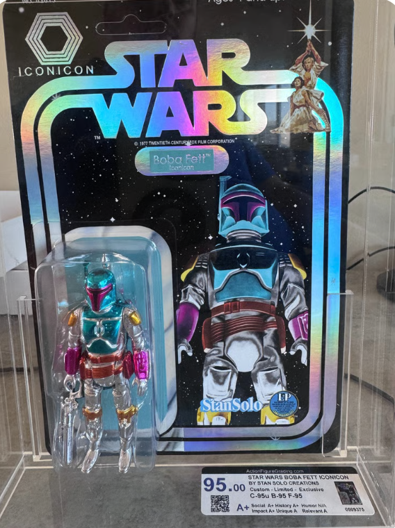 Complete Boba Fett Iconicon custom collectible with AFG label